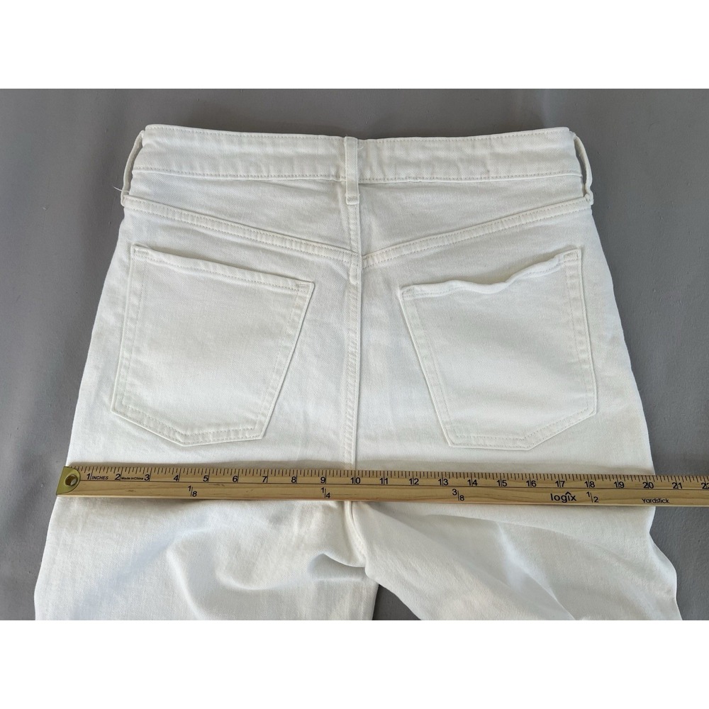 Old Navy White Extra High Rise Sky-Hi Wide Leg Denim Jeans Size 8 Out‎ Hem - Picture 7 of 8